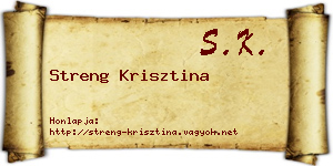 Streng Krisztina névjegykártya